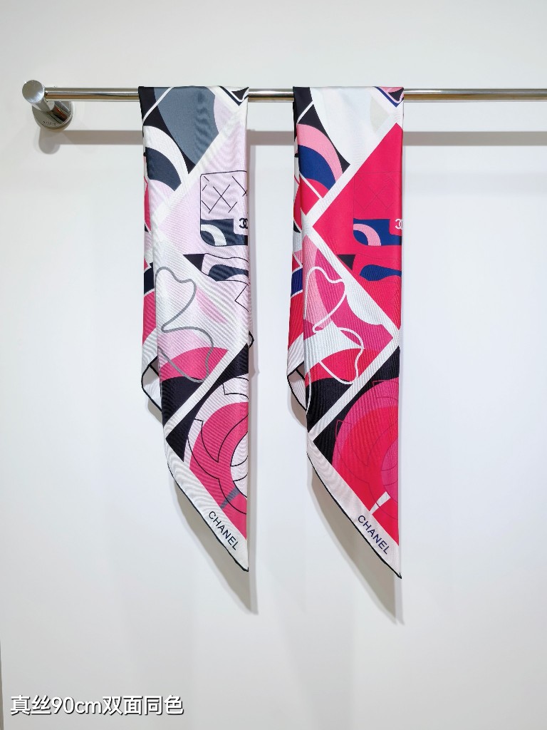 Chanel Double-Sided Silk Scarf-104