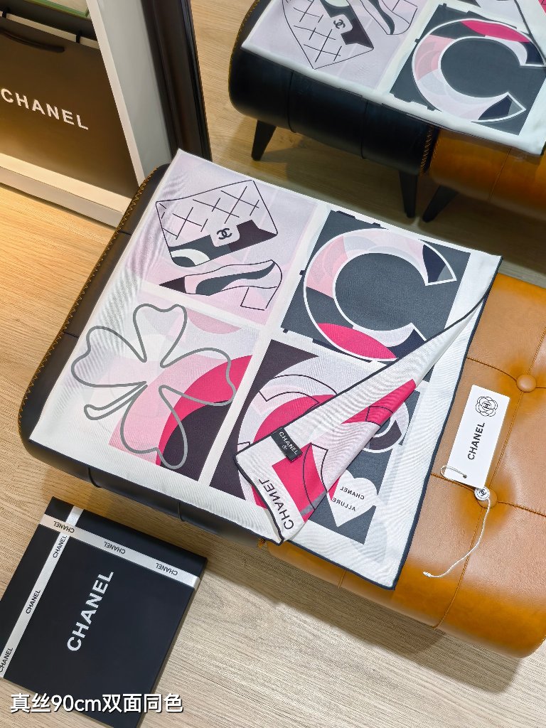 Chanel Double-Sided Silk Scarf-102