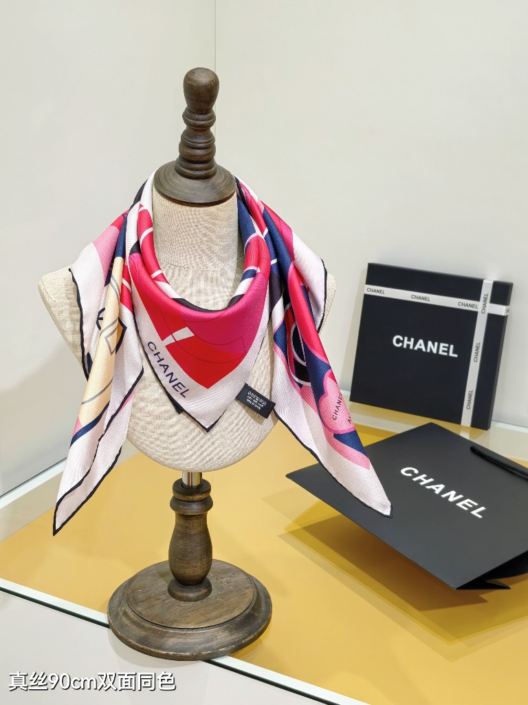 Chanel Double-Sided Silk Scarf-100