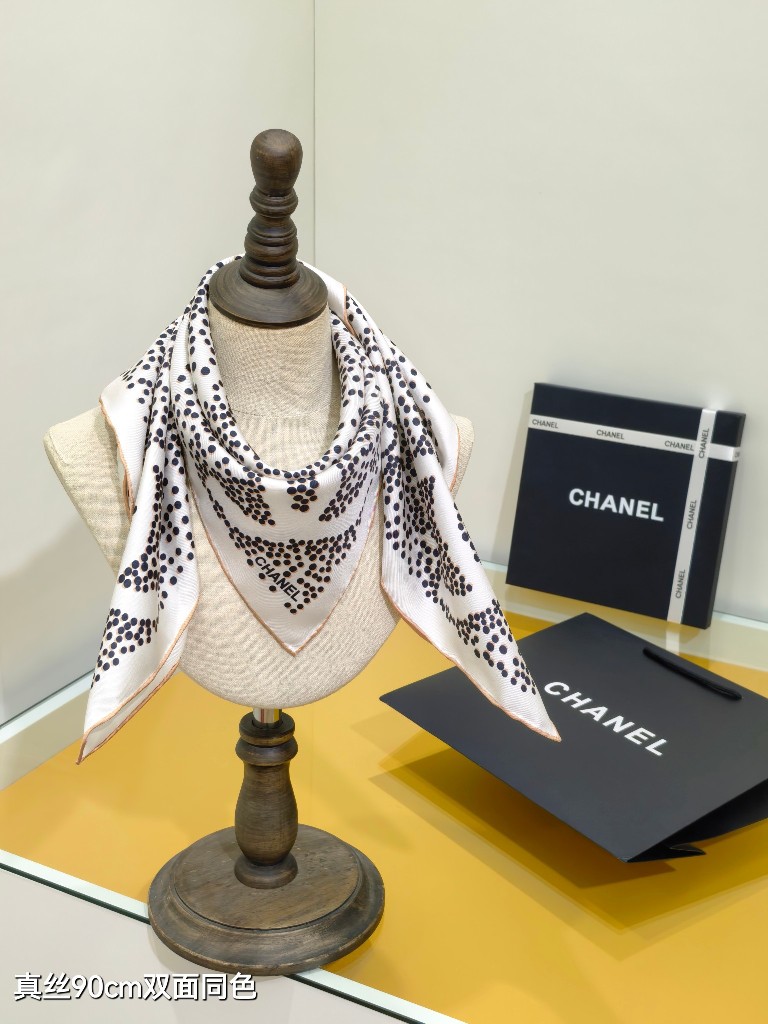 Chanel Double-Sided Silk Scarf-097