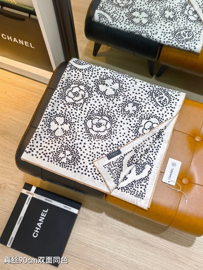 Chanel Double-Sided Silk Scarf-096