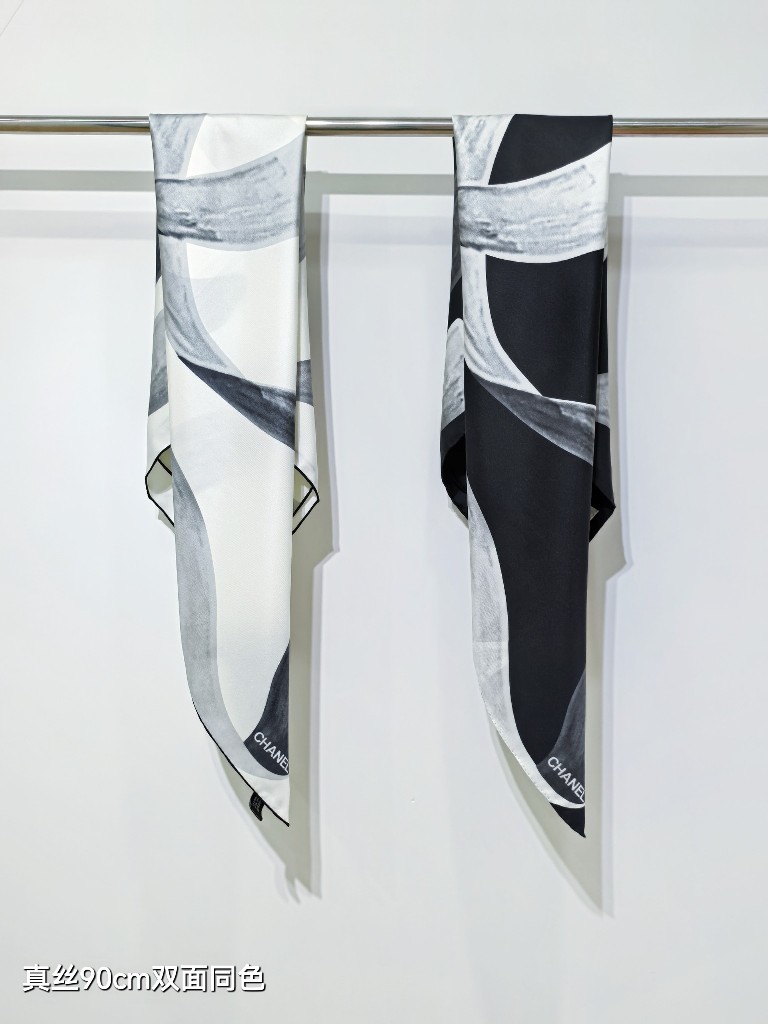 Chanel Double-Sided Silk Scarf-094