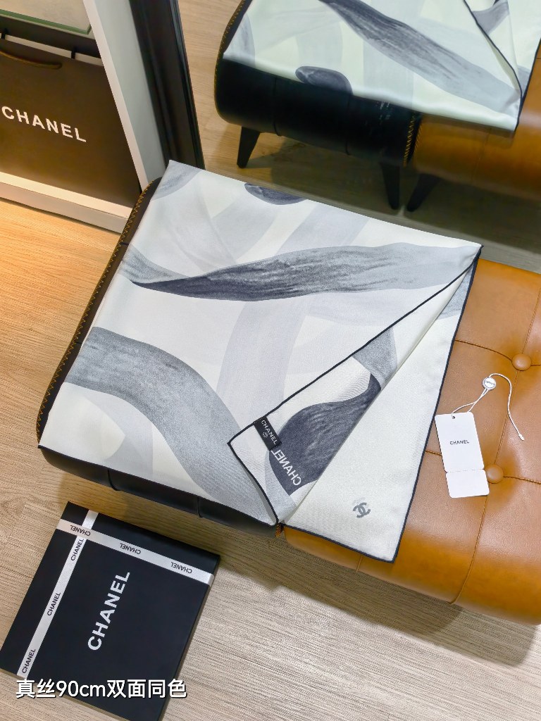 Chanel Double-Sided Silk Scarf-092