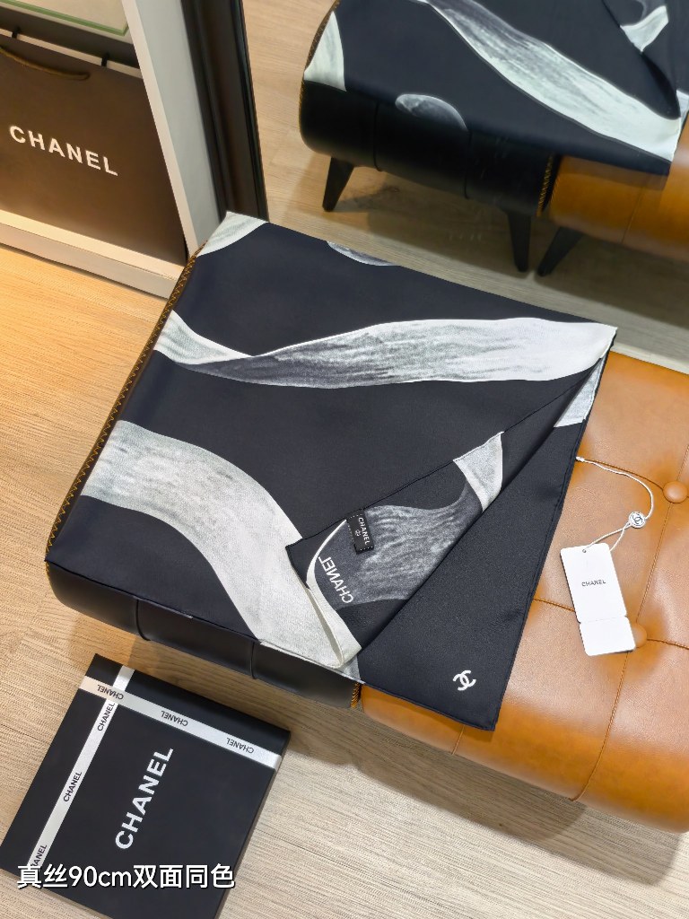 Chanel Double-Sided Silk Scarf-089