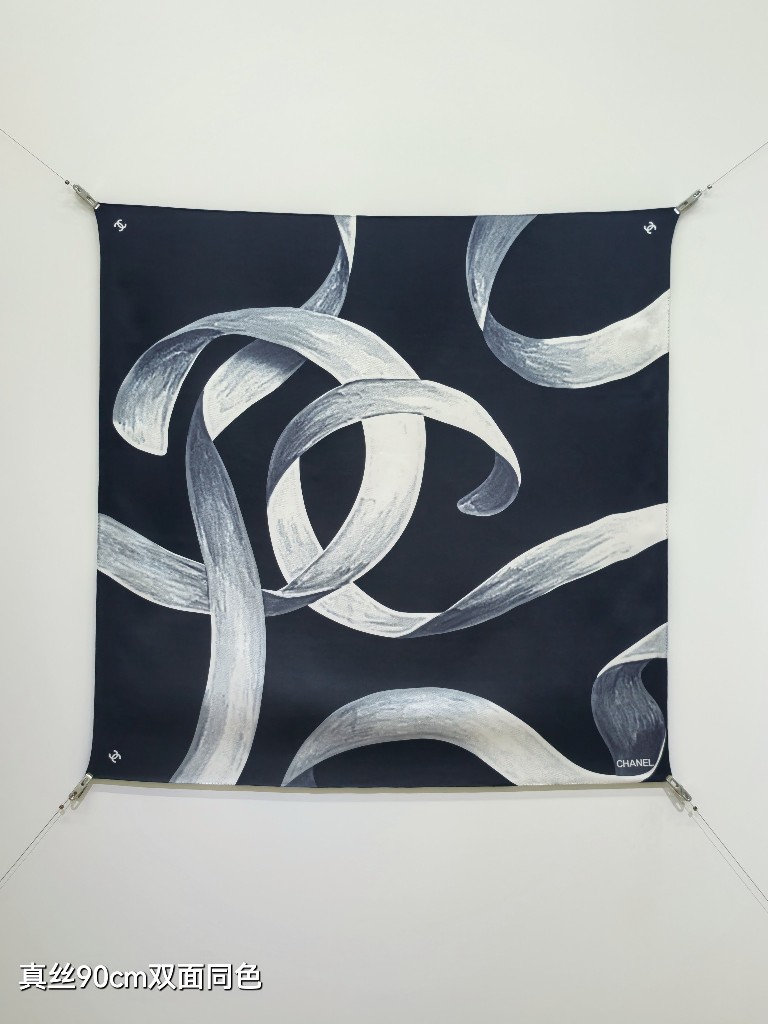 Chanel Double-Sided Silk Scarf-088