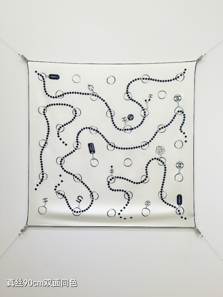 Chanel Double-Sided Silk Scarf-078