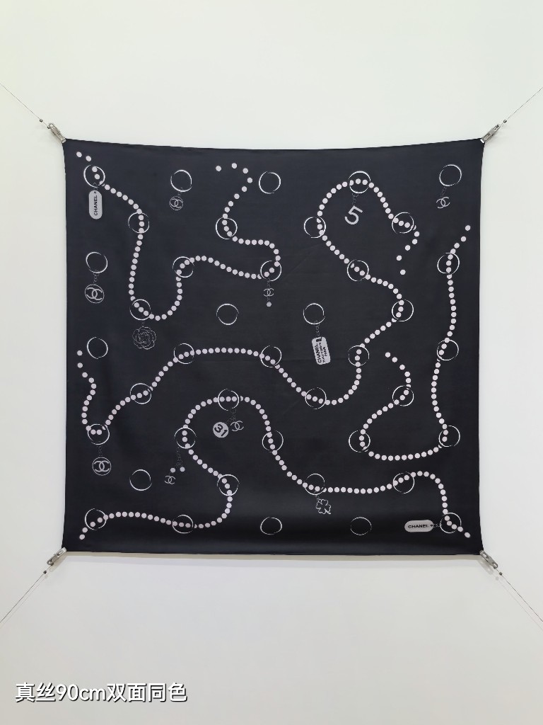 Chanel Double-Sided Silk Scarf-075