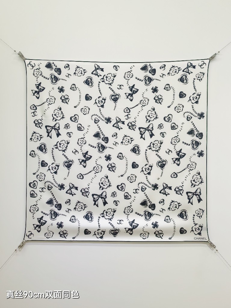 Chanel Double-Sided Silk Scarf-071