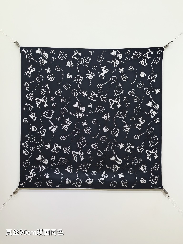 Chanel Double-Sided Silk Scarf-068