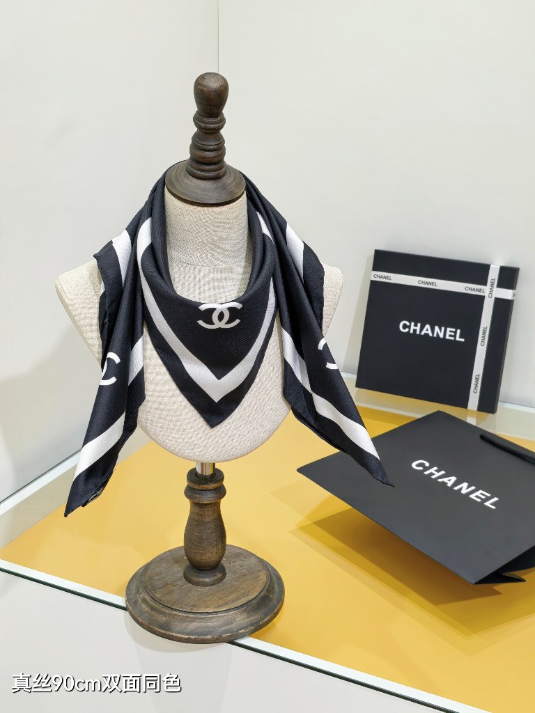 Chanel Double-Sided Silk Scarf-063
