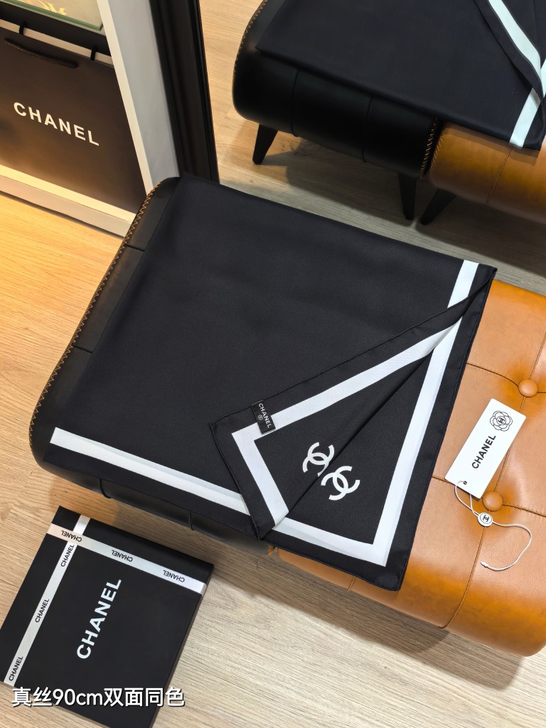Chanel Double-Sided Silk Scarf-062