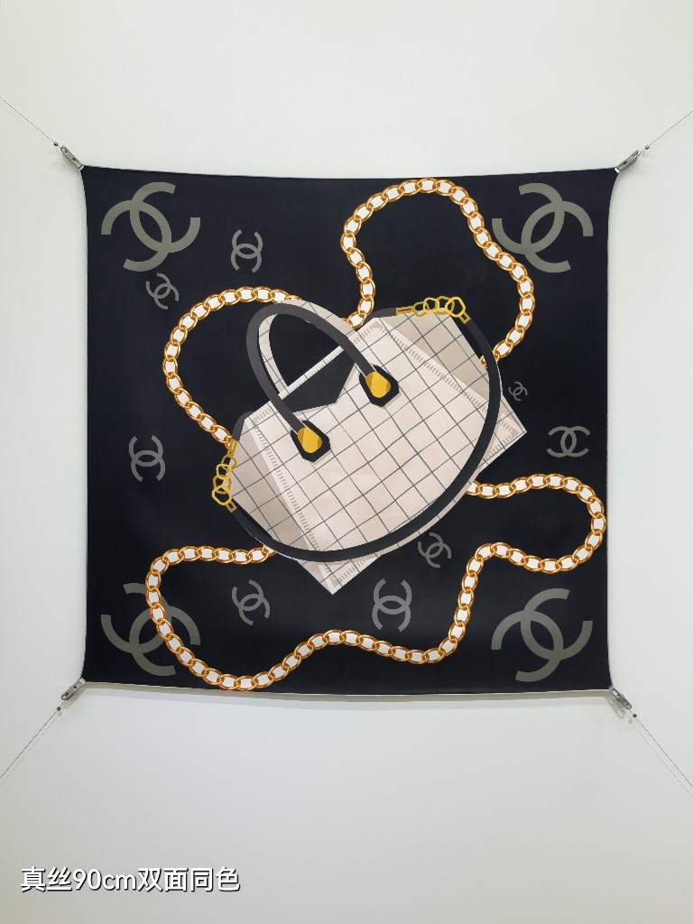 Chanel Double-Sided Silk Scarf-057