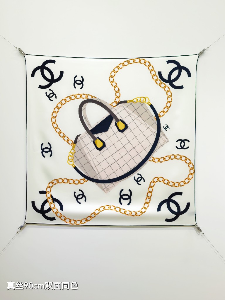 Chanel Double-Sided Silk Scarf-054