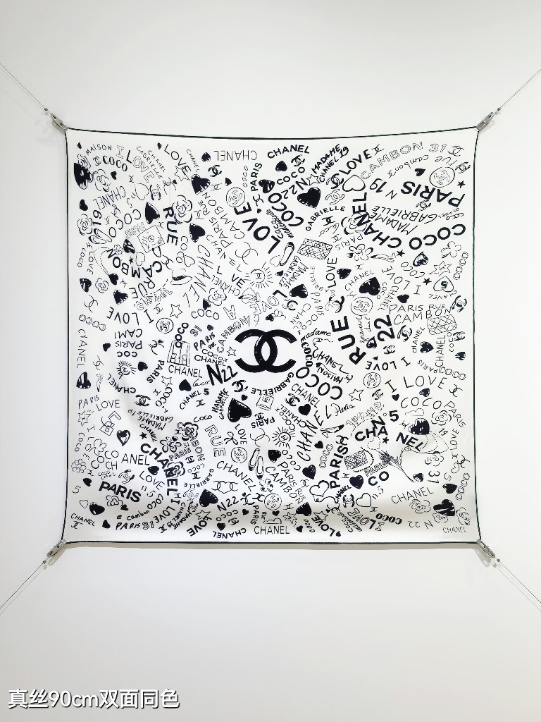 Chanel Double-Sided Silk Scarf-044