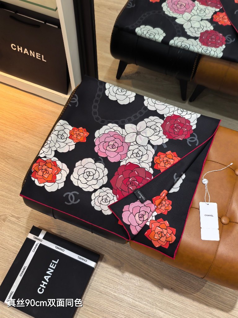 Chanel Double-Sided Silk Scarf-039
