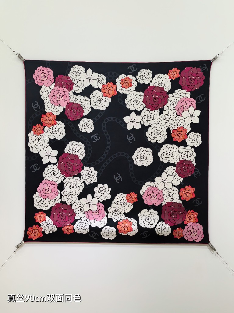 Chanel Double-Sided Silk Scarf-038