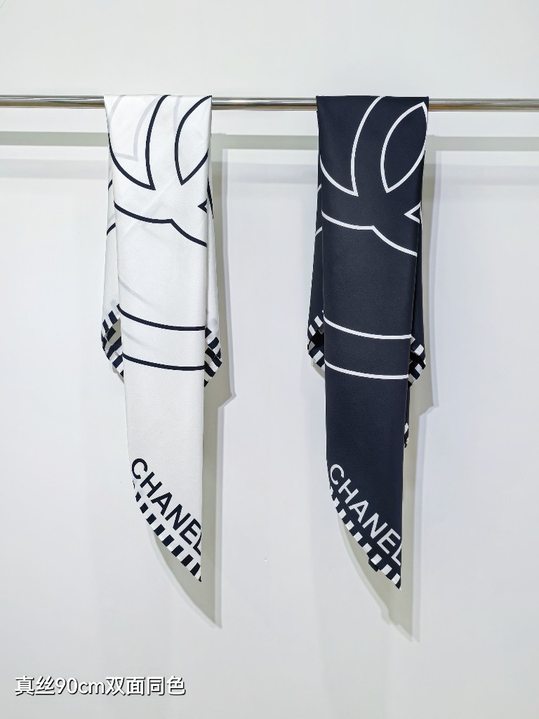 Chanel Double-Sided Silk Scarf-037
