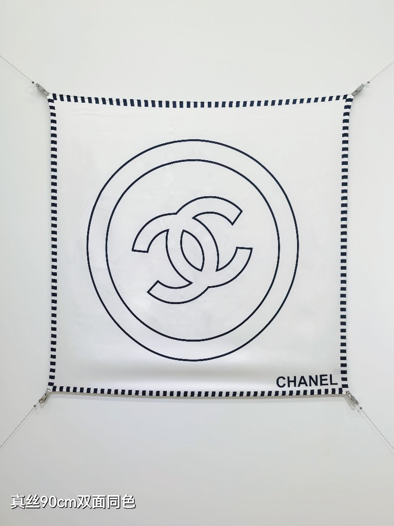 Chanel Double-Sided Silk Scarf-034