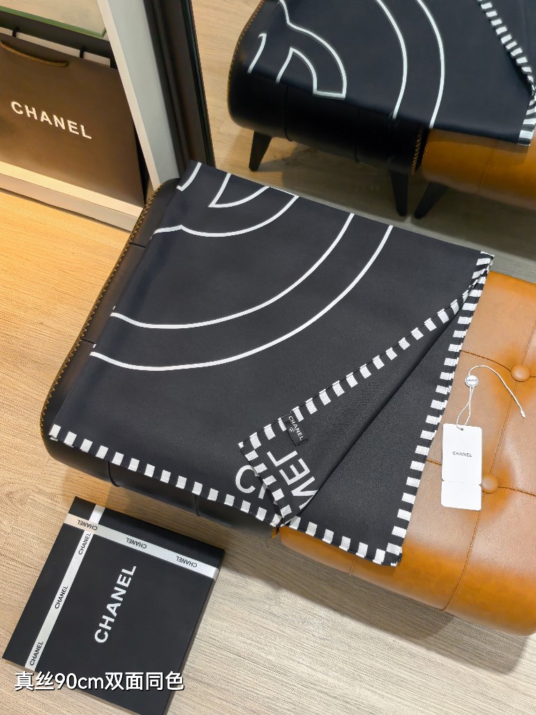 Chanel Double-Sided Silk Scarf-032