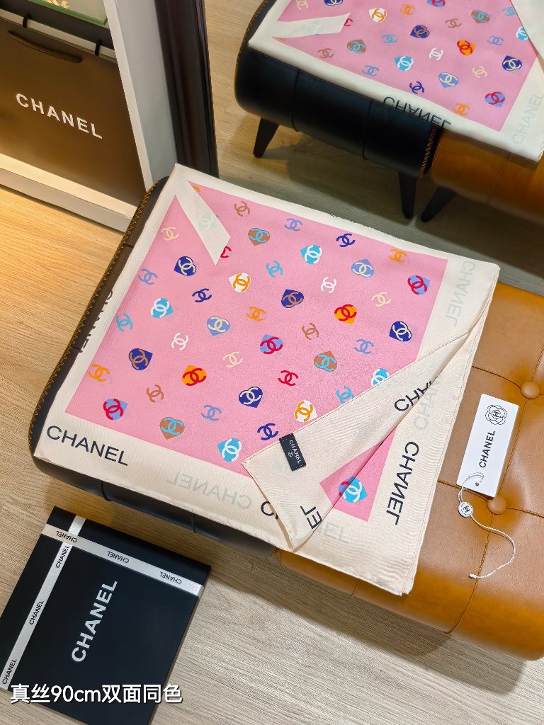 Chanel Double-Sided Silk Scarf-029