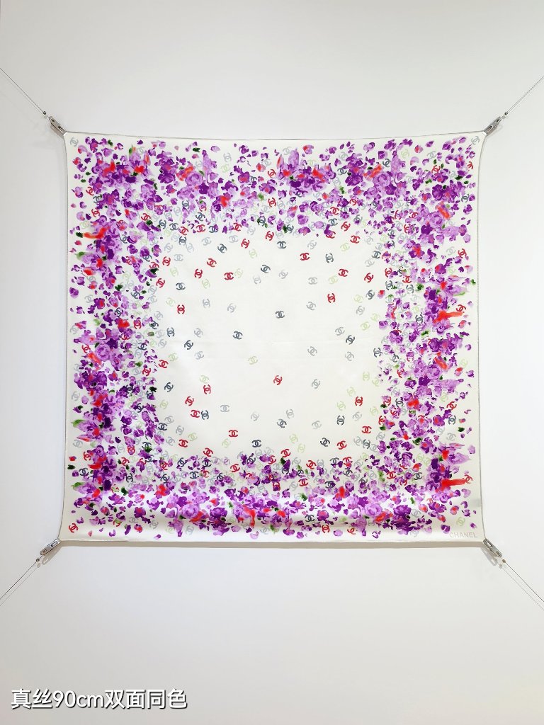 Chanel Double-Sided Silk Scarf-018