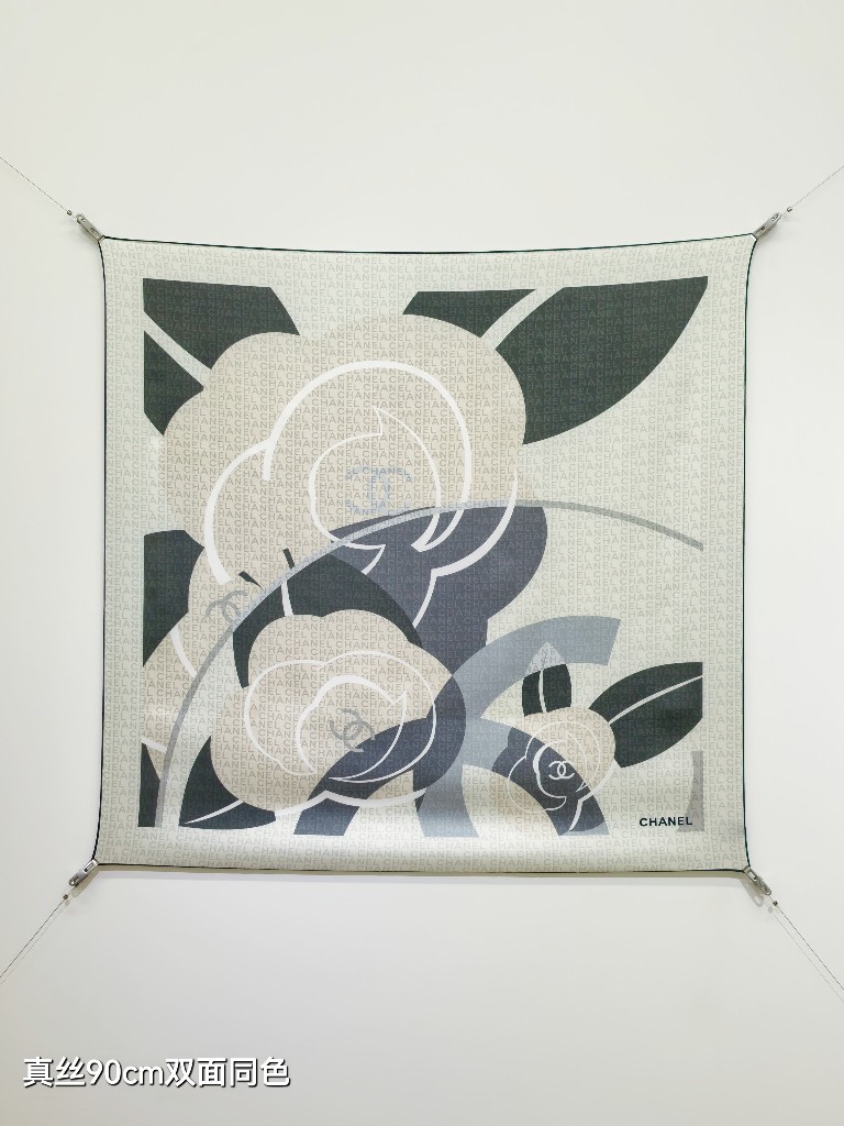 Chanel Double-Sided Silk Scarf-014
