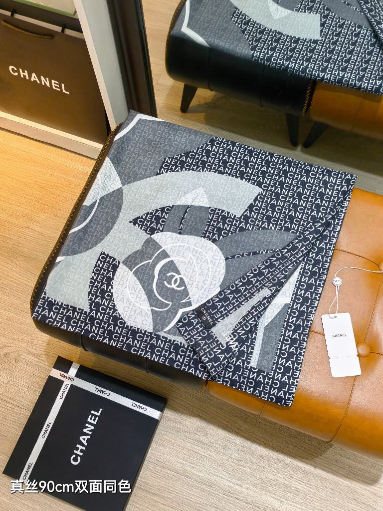 Chanel Double-Sided Silk Scarf-012
