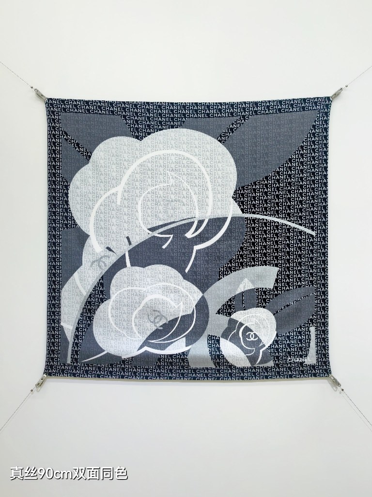 Chanel Double-Sided Silk Scarf-011