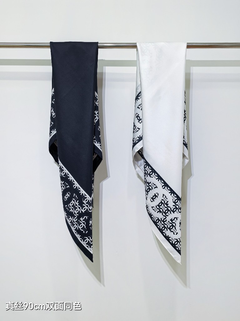 Chanel Double-Sided Silk Scarf-010