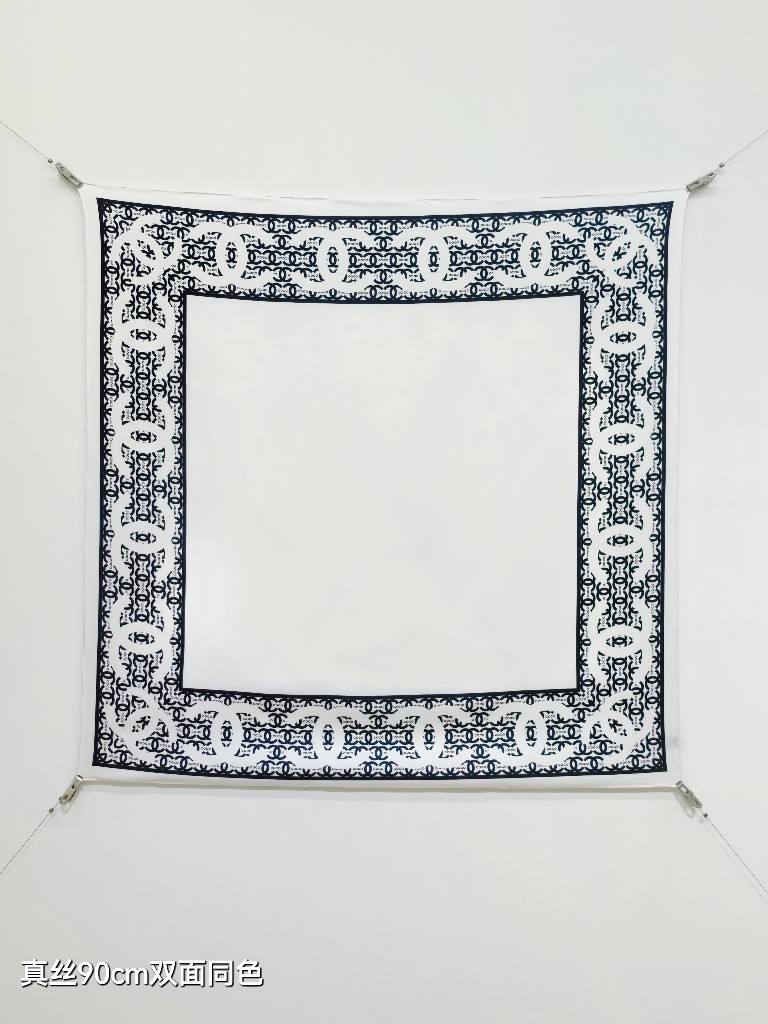 Chanel Double-Sided Silk Scarf-004