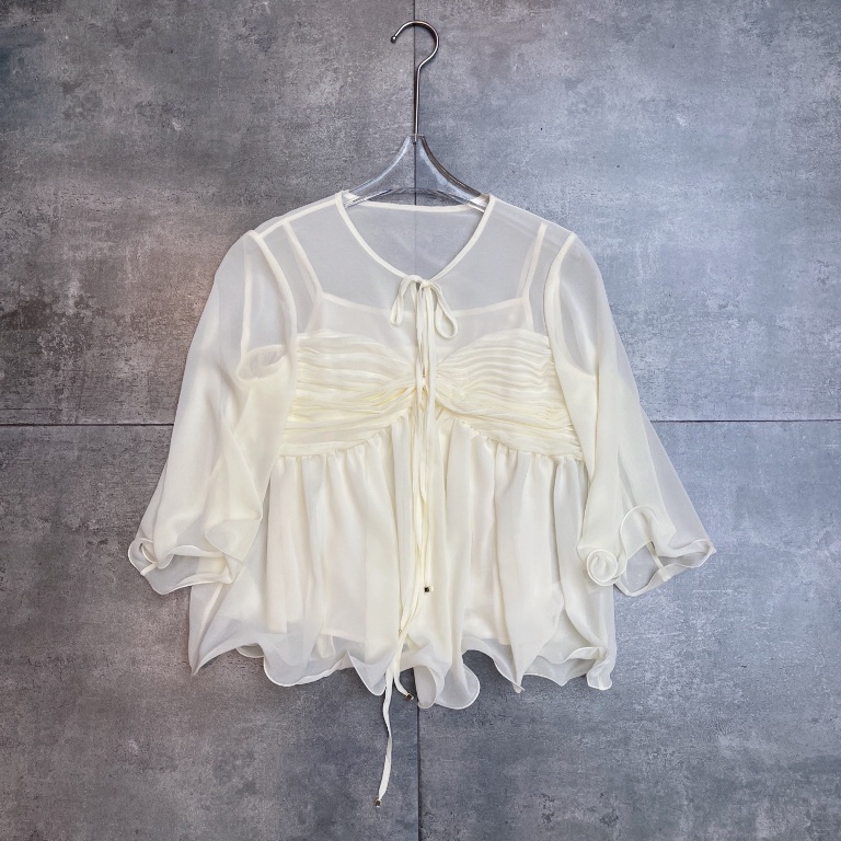Chloé Top in Silk & Polyester-B