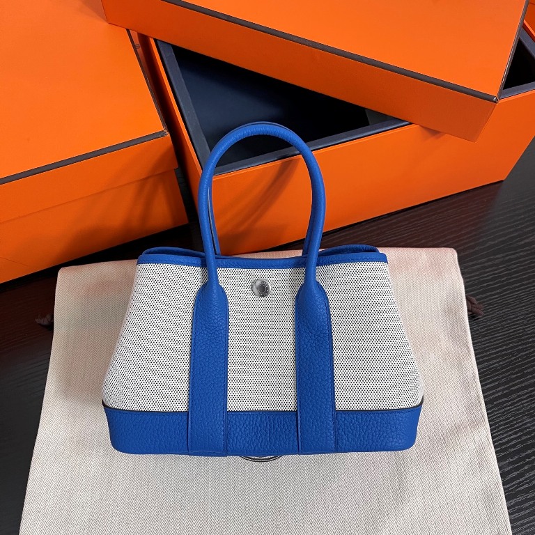 Garden Party Mini 23cm In Canvas and Leather(B3 Zanzibar Blue)-006