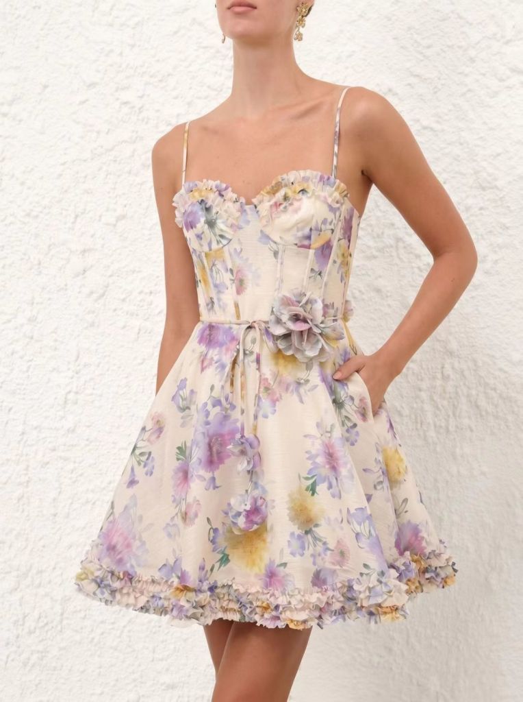 Luna Ruffle Mini Dress-B1