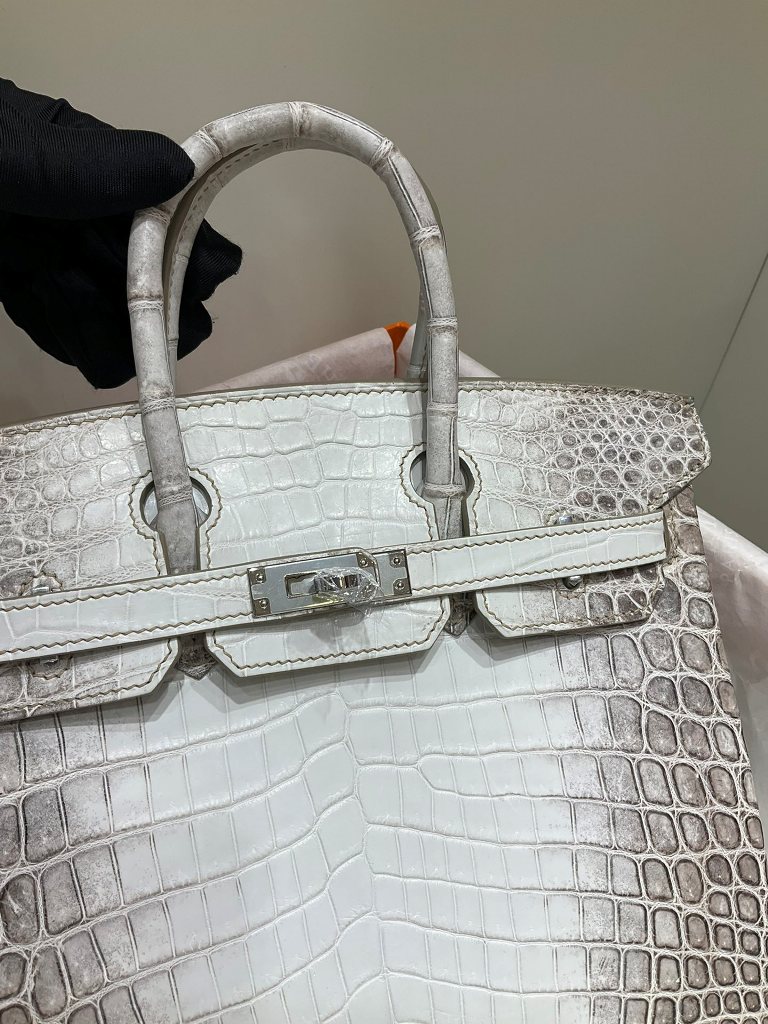 Birkin 25cm-Crocodile Leather Himalaya 01-007