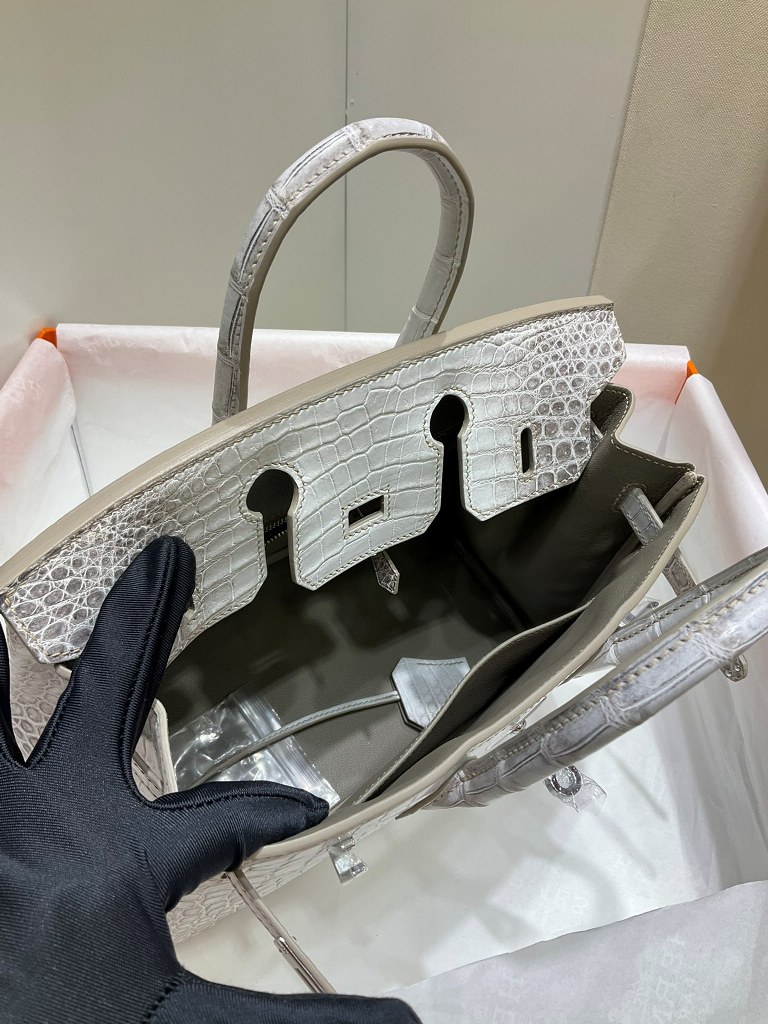 Birkin 25cm-Crocodile Leather Himalaya 01-005