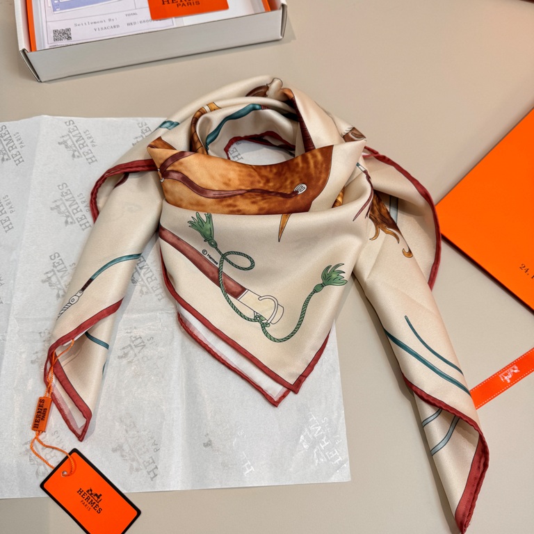 Hermes Single-Sided Silk Scarf-062