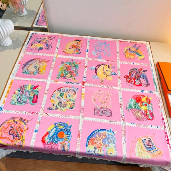 Hermes Single-Sided Silk Scarf-039