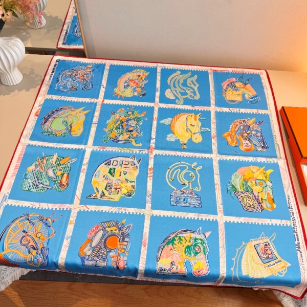 Hermes Single-Sided Silk Scarf-036