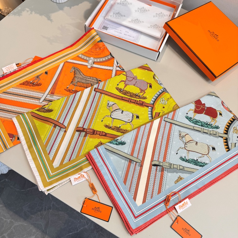 Hermes Single-Sided Silk Scarf-032