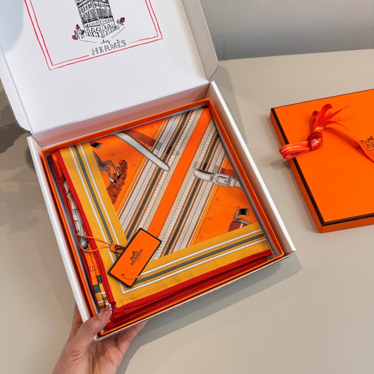 Hermes Single-Sided Silk Scarf-031