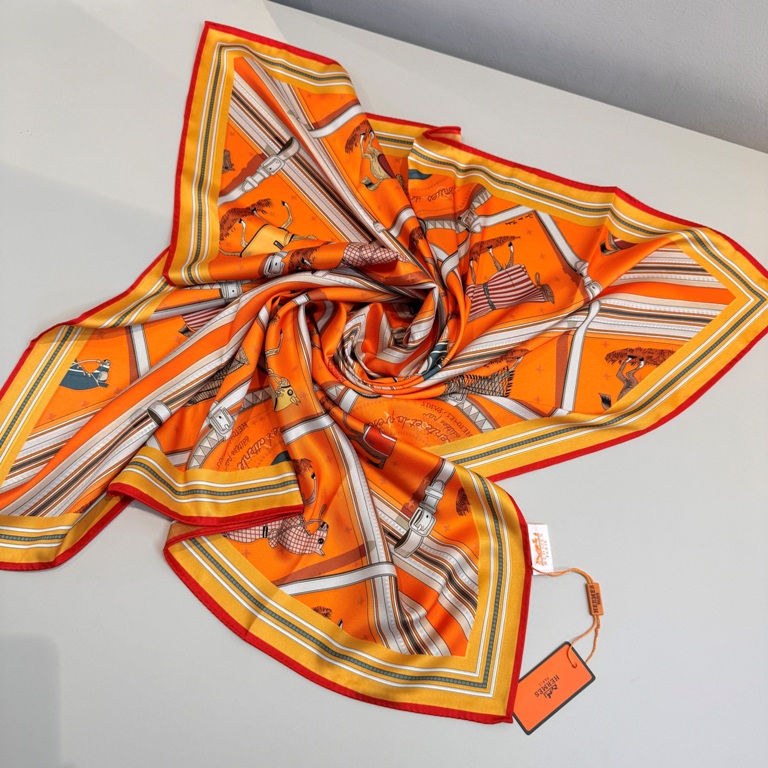 Hermes Single-Sided Silk Scarf-030