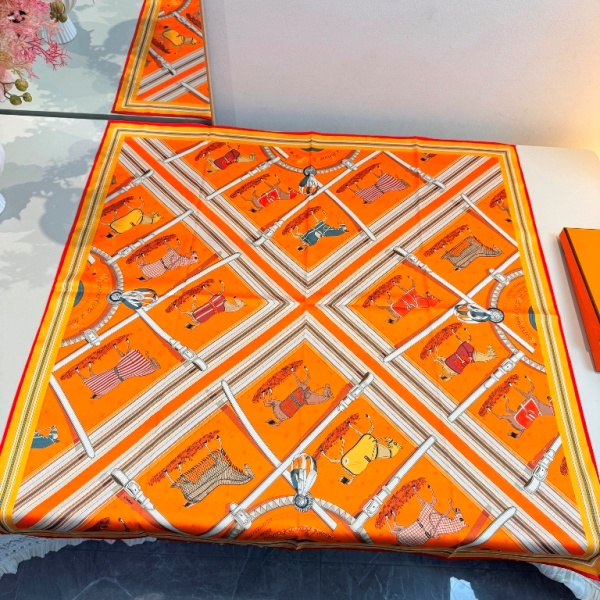 Hermes Single-Sided Silk Scarf-029