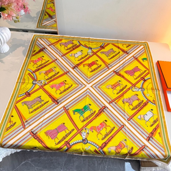 Hermes Single-Sided Silk Scarf-026