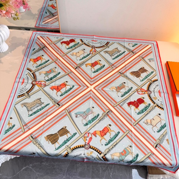 Hermes Single-Sided Silk Scarf-023