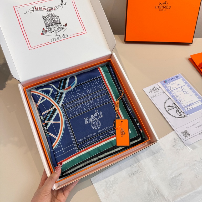 Hermes Single-Sided Silk Scarf-021