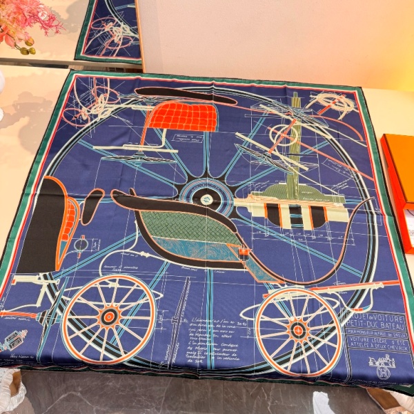 Hermes Single-Sided Silk Scarf-019