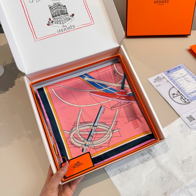 Hermes Single-Sided Silk Scarf-018