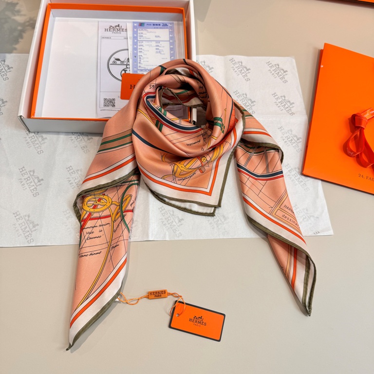Hermes Single-Sided Silk Scarf-015