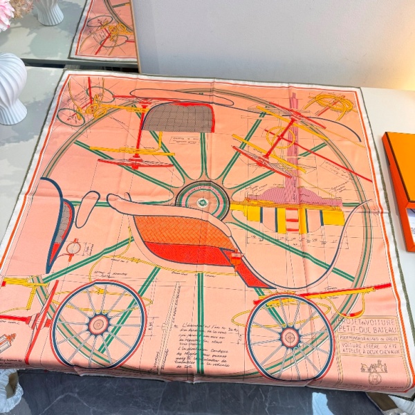 Hermes Single-Sided Silk Scarf-014