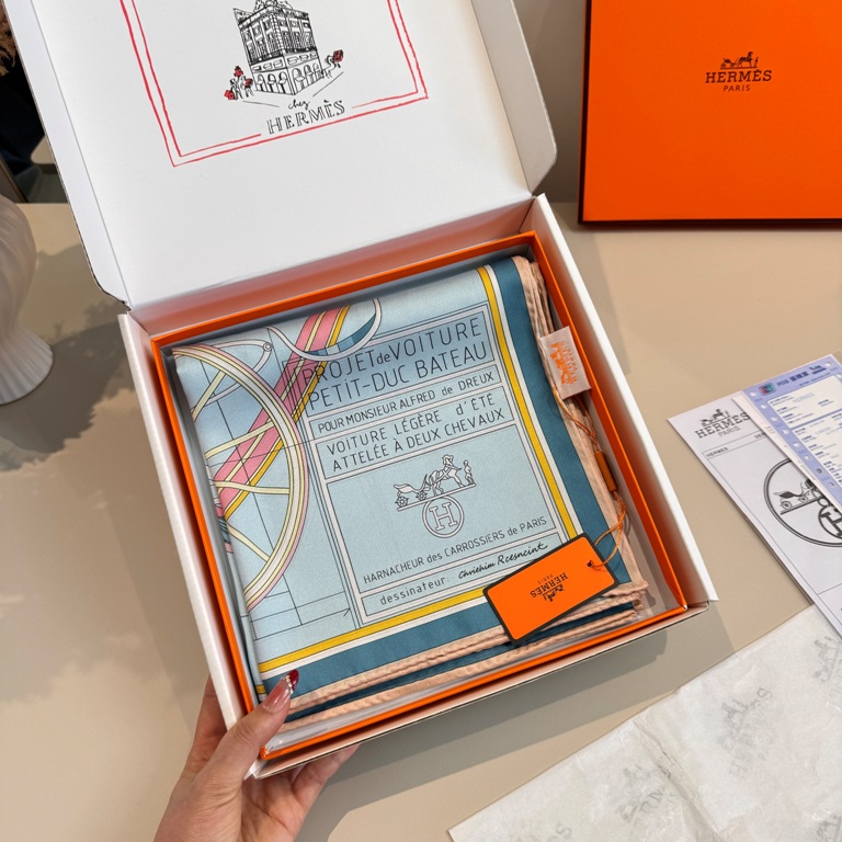 Hermes Single-Sided Silk Scarf-013